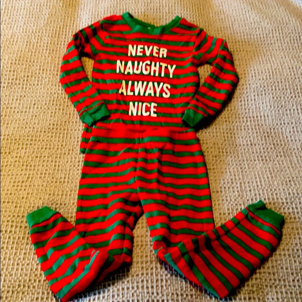 Carters Christmas long John pajamas